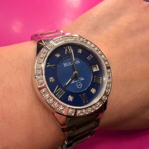 Bulova Women’s Marine Star Diamond Watch with Blue Dial